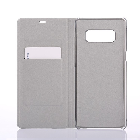 Чехол-книжка на Samsung Galaxy Note 8 Litchi Texture со слотом для кредитных карт перламутровый белый