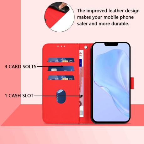 Чехол-книжка Skin Feel S-type для iPhone 16e - красный