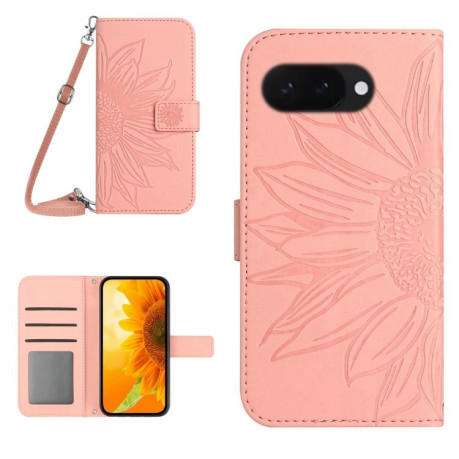 Чохол-книжка Skin Feel Sun Flower для Google Pixel 9a - рожевий