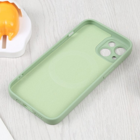 Противоударный чехол Liquid Silicone Full (Magsafe) для iPhone 15 - зеленый