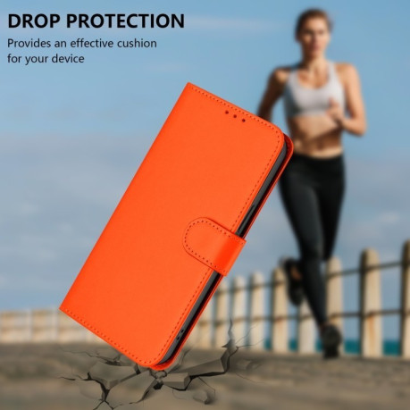 Чехол-книжка Skin Feel Solid Color Leather для Infinix Zero 30 4G - оранжевый