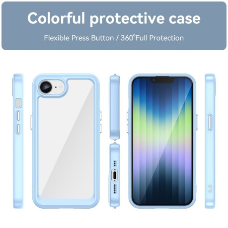 Противоударный чехол Colorful Acrylic Series для iPhone 16e - синий