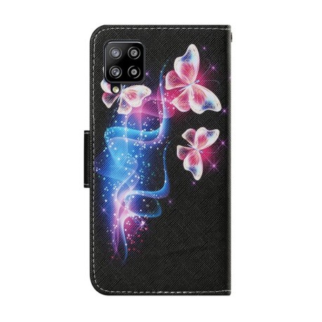 Чохол-книжка Coloured Drawing Pattern Samsung Galaxy M32/A22 4G - Three Fluorescent Butterflies