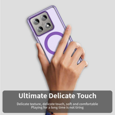 Противоударный чехол MagSafe Holder PC Hybrid для Xiaomi 14T - фиолетовый