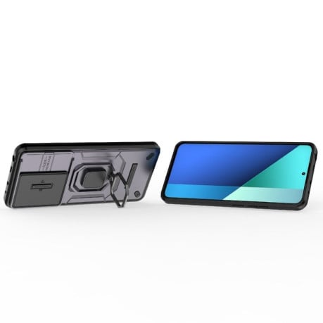 Противоударный чехол Sliding Camshield для Xiaomi Redmi Note 13 4G Global - фиолетовый