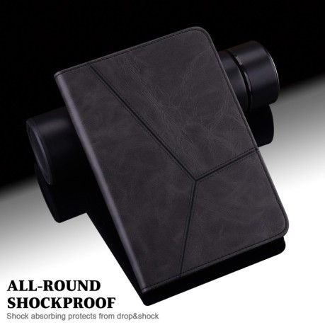 Чехол Solid Color Stripe Embossed Leather для Xiaomi Redmi Pad SE  - черный