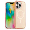 Ударозащитный чехол Glitter Powder TPU Hybrid PC MagSafe на iPhone 16 Pro - оранжевый