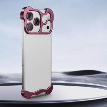 Протиударний чохол Frameless Metal Corner на iPhone 18 Pro Max — вишневий