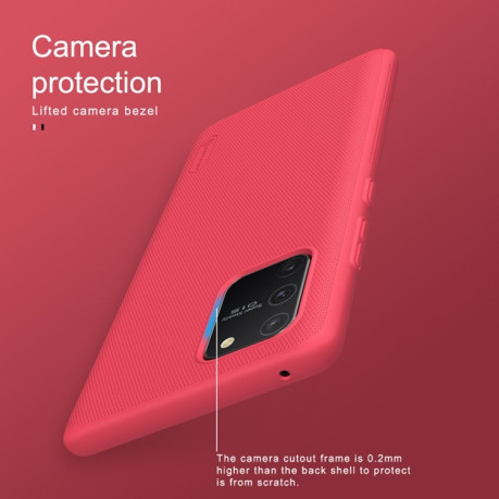 Чехол NILLKIN Frosted Shield на Samsung Galaxy S10 Lite - красный