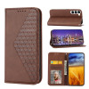 Чехол-книжка Cubic Grid Calf Texture для Samsung Galaxy S23 5G - коричневый