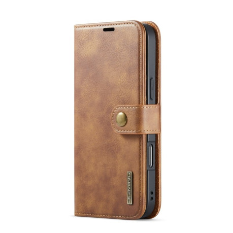 Чохол-книжка DGMING Crazy Horse Texture для iPhone 16 Pro - коричневий