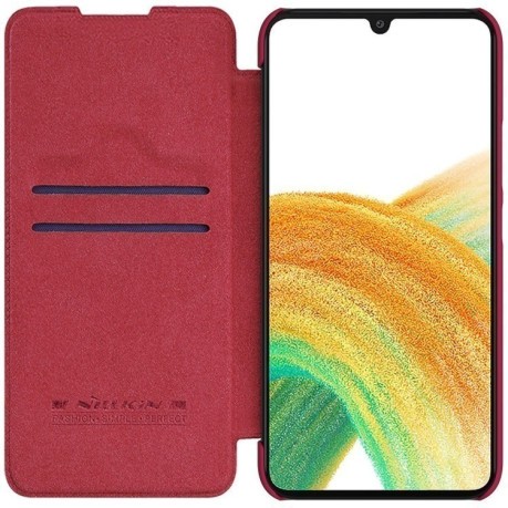 Шкіряний чохол-книжка Nillkin Qin Series для Samsung Galaxy A34 5G - червоний