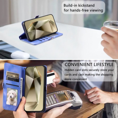Чехол-книжка Totem Embossed Magnetic Leather для Samsung Galaxy S25 Ultra 5G - фиолетовый