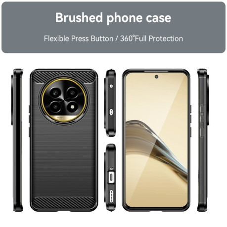 Протиударний чохол Brushed Texture Carbon Fiber на Realme 13 Pro 5G - чорний