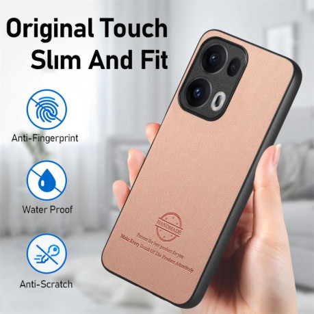 Чохол Twill Fabric Leather Skin Back для OPPO Reno13 Pro Global - рожевий