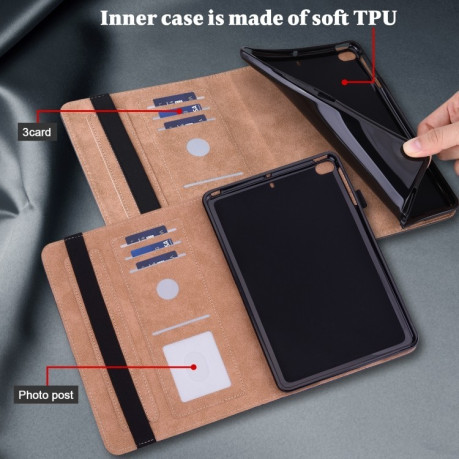 Чохол Solid Color Stripe Embossed Leather для Xiaomi Redmi Pad SE 8.7 - чорний