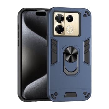Ударозащитный чехол Metal Ring Holder для Infinix Note 40 Pro 4G - синий