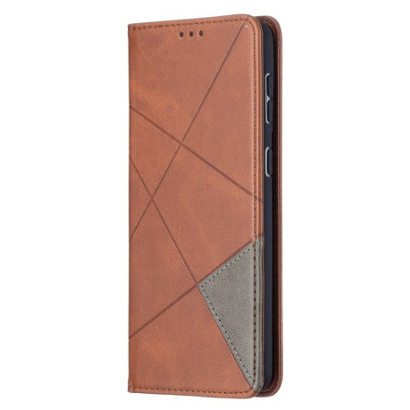 Чохол-книга Rhombus Texture на Samsung Galaxy S21 Plus - коричневий