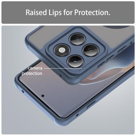 Противоударный чехол Fan Dun Series TPU Hybrid PC Frosted Magsafe для Motorola Edge 60 Pro - синій