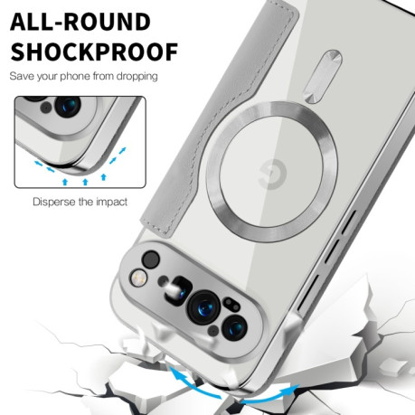 Чехол-книжка Shield MagSafe RFID Anti-theft Leather для Google Pixel 9 Pro XL - серый