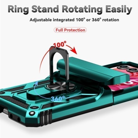 Противоударный чехол Sliding Camshield для Motorola razr 50 - голубой