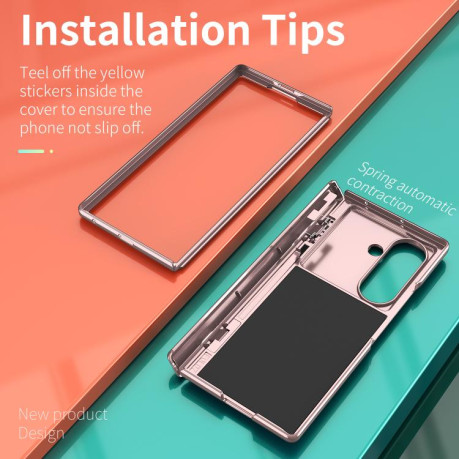 Чехол Sliding Window Hinge на Samsung Galaxy Fold 7 5G - золото