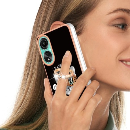 Протиударний чохол Electroplating Dual-side IMD with Ring Holder для OPPO A78 4G - Growth