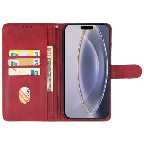 Чехол-книжка EsCase Leather для iPhone 16 Pro Max - красный