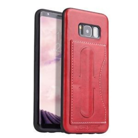 Кожаный чехол Fierre Shann на Samsung Galaxy S8-красный