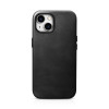 Кожаный чехол iCarer Leather Oil Wax (MagSafe) для iPhone 15 - черный