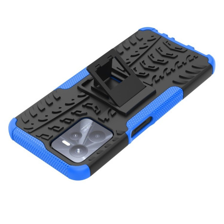 Противоударный чехол Tire Texture на Realme C35 - синий