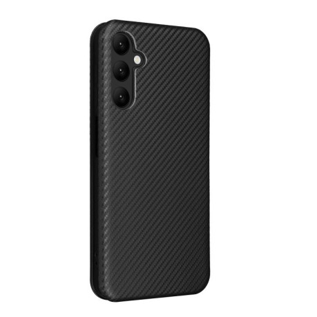 Чехол-книжка Carbon Fiber Texture на Samsung Galaxy A25 5G - черный