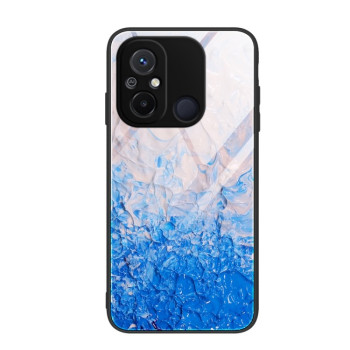 Противоударный стеклянный чехол Marble Pattern Glass для Xiaomi Redmi Poco C55/Redmi 12C/11A- Ocean Waves