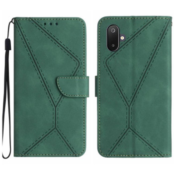 Чехол-книжка Stitching Embossed Leather для Samsung Galaxy F06 5G / M06 5G - зеленый