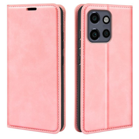 Чохол-книжка Retro Skin Feel Business Magnetic Motorola Moto Edge 50 Neo 5G - рожевий