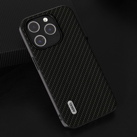 Ударозащитный чехол ABEEL Carbon Fiber на iPhone 15 Pro Max - черный
