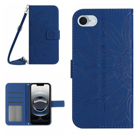 Чехол-книжка Skin Feel Sun Flower для iPhone 16e - синий