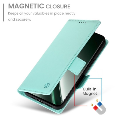 Чехол-книжка Side Buckle Magnetic Frosted Leather для Realme GT 6 Global/ Realme GT 6 4G - зеленый