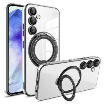 Протиударний чохол Electroplating MagSafe 360 Degree Rotation для Samsung Galaxy A55 - чорний