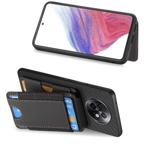 Чохол Cross Leather Ring Vertical Zipper Wallet для Realme 13 Pro / 13 Pro+  - чорний