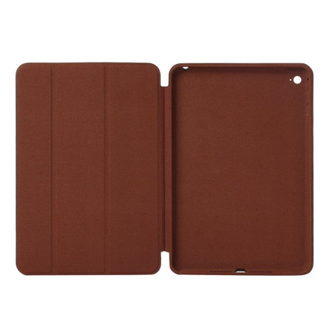 Кожаный чехол-книжка Solid Color на iPad mini 4 - коричневый
