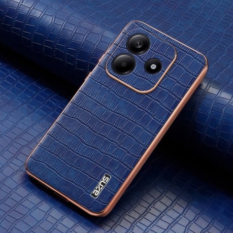 Чохол AZNS Electroplated Frame Crocodile Texture на Xiaomi Redmi Note 14 5G - синій