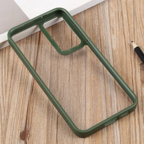 Противоударный чехол Clear Acrylic Soft для Samsung Galaxy S23 5G - зеленый