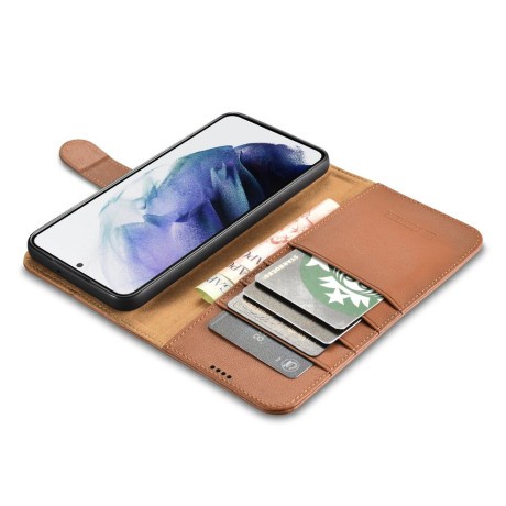 Кожаный чехол-книжка iCarer Haitang для Samsung Galaxy S22 - коричневый