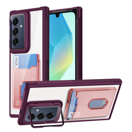 Противоударный чехол Card Bag Holder Acrylic Hybrid для Samsung Galaxy A16 5G - красный