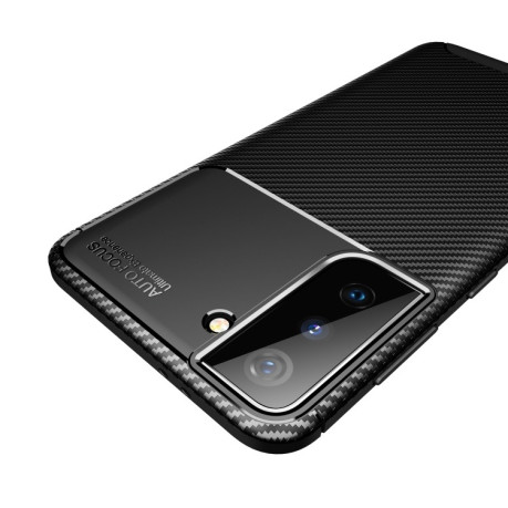 Ударозащитный чехол HMC Carbon Fiber Texture на Samsung Galaxy S21 FE - черный