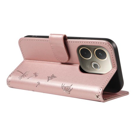 Чохол-книжка Dandelion Embossed Pattern Flip Leather для OPPO A5 Pro 5G Global - золото