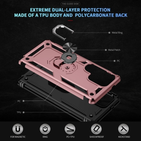 Протиударний чохол PC + TPU Shockproof Protective  для Samsung Galaxy S25 Ultra 5G - рожеве золото