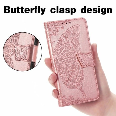 Чохол-книжка Butterfly Love Flower Embossed для Realme C53/C51 - рожеве золото