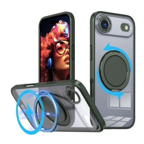 Чохол Kalebol з підставкою 360 та MagSafe на iPhone Air - зелений